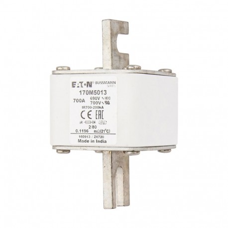 Eaton-moeller FUSE 700A 690V 2/80 AR UC EATON ELECTRIC Fuse-link, high speed, 700 A, AC 690 V, DIN 2, aR, DIN, IE..