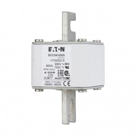 Eaton-moeller FUSE 900A 690V 2/80 AR UC EATON ELECTRIC Fuse-link, high speed, 900 A, AC 690 V, DIN 2, 61 x 61 x 1..