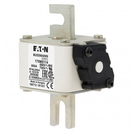 Eaton-moeller FUSE 800A 690V 2KN/80 AR UC EATON ELECTRIC Fuse-link, high speed, 800 A, AC 690 V, DIN 2, 61 x 77 x..