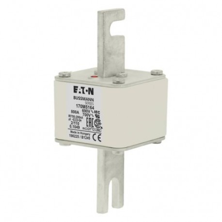 Eaton-moeller FUSE 800A 690V 2/110 AR UC EATON ELECTRIC Fuse-link, high speed, 800 A, AC 690 V, DIN 2, 61 x 61 x ..