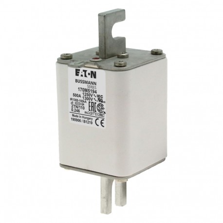Eaton-moeller FUSE 500A 1250V 2TN/110 AR CU EATON ELECTRIC Fuse-link, high speed, 500 A, AC 1250 V, size 2, 61 x ..