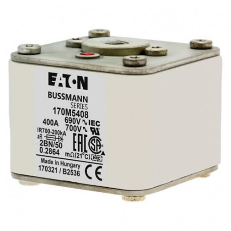 Eaton-moeller FUSE 400A 690V 2BN/50 AR UC EATON ELECTRIC Fuse-link, high speed, 400 A, AC 690 V, size 2, 61 x 77 ..