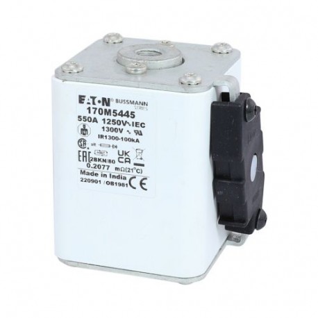 Eaton-moeller FUSE 550A 1250V 2BKN/80 AR EATON ELECTRIC Fuse-link, high speed, 550 A, AC 1250 V, size 2, 61 x 77 ..
