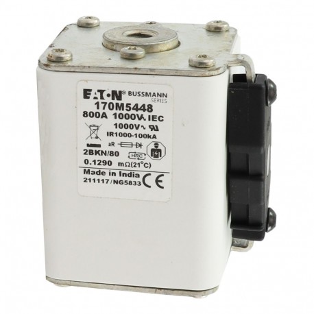 Eaton-moeller FUSE 800A 1000V 2BKN/80 AR EATON ELECTRIC Fuse-link, high speed, 800 A, AC 1000 V, size 2, 61 x 77 ..