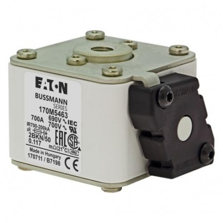 Eaton-moeller FUSE 700A 690V 2BKN/50 AR UC EATON ELECTRIC Fuse-link, high speed, 700 A, AC 690 V, size 2, aR, IEC..