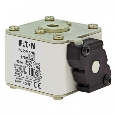 Eaton-moeller FUSE 900A 690V 2BKN/50 AR UC EATON ELECTRIC Fuse-link, high speed, 900 A, AC 690 V, size 2, aR, IEC..