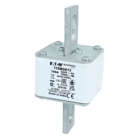 Eaton-moeller FUSE 700A 690V 2FU/90 AR UC EATON ELECTRIC Fuse-link, high speed, 700 A, AC 690 V, size 2, 61 x 77 ..