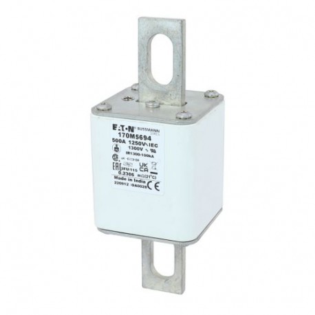 Eaton-moeller FUSE 500A 1250V 2FU/115 AR CU EATON ELECTRIC Fuse-link, high speed, 500 A, AC 1250 V, size 2, 61 x ..