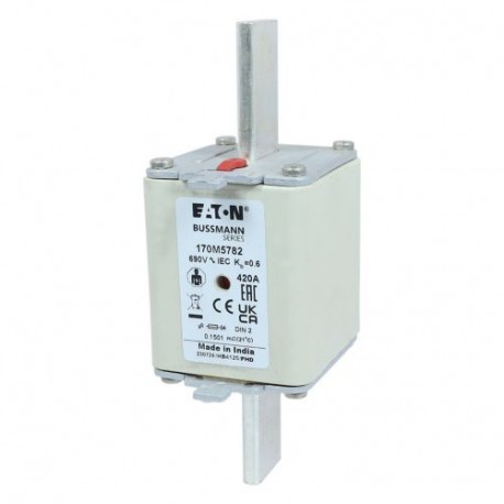 EATON - MOELLER FUSE 420A 690V gR DIN 2 HSDNH FUSE 420A 690V gR DIN 2 HSDNH 170M5782 EATON ELECTRIC Fuse-link, high speed, 420 A, AC 690 V, DIN 2, gR, DIN..