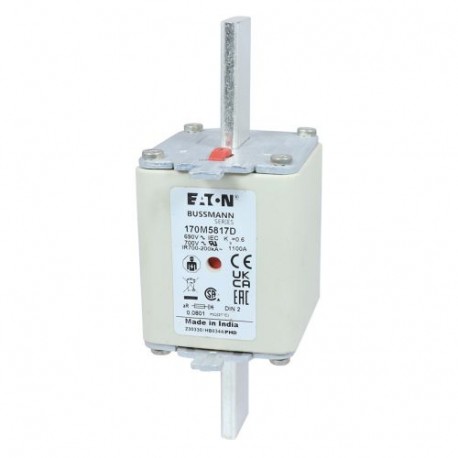 Eaton-moeller FUSE 1100A 690V aR DIN 2 HSDNH EATON ELECTRIC Fuse-link, high speed, 1100 A, AC 600 V, DIN 2, 61 x..