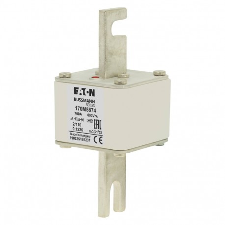 Eaton-moeller FUSE 700A 690V 2/110 AR EATON ELECTRIC Fuse-link, high speed, 700 A, AC 690 V, size 2, 61 x 75 x 14..