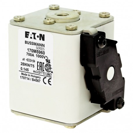 Eaton-moeller FUSE 700A 1000V 2BKN/75 AR UR EATON ELECTRIC Fuse-link, high speed, 700 A, AC 1000 V, size 2, 59 x ..