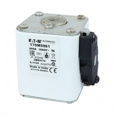 Eaton-moeller FUSE 800A 1000V 2BKN/75 AR UR EATON ELECTRIC Fuse-link, high speed, 800 A, AC 1000 V, size 2, 59 x ..