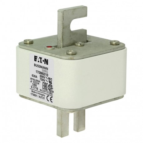 Eaton-moeller FUSE 630A 690V 3/80 AR UC EATON ELECTRIC Fuse-link, high speed, 630 A, AC 690 V, DIN 3, 76 x 76 x 1..