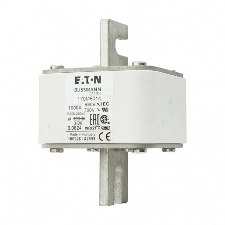 Eaton-moeller FUSE 1000A 690V 3/80 AR UC EATON ELECTRIC Fuse-link, high speed, 1000 A, AC 690 V, DIN 3, 76 x 76 x..