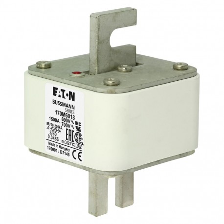 Eaton-moeller FUSE 1500A 690V 3/80 AR UC EATON ELECTRIC Fuse-link, high speed, 1500 A, AC 690 V, DIN 3, 76 x 76 x..