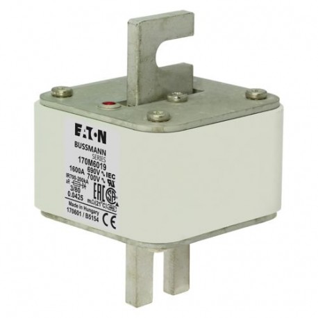 Eaton-moeller FUSE 1600A 690V 3/80 AR UC EATON ELECTRIC Fuse-link, high speed, 1600 A, AC 690 V, DIN 3, 76 x 76 x..