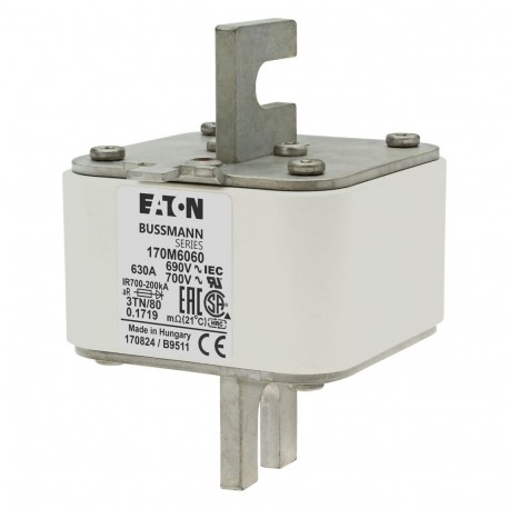 Eaton-moeller FUSE 630A 690V 3TN/80 AR UC EATON ELECTRIC Fuse-link, high speed, 630 A, AC 690 V, DIN 3, 76 x 90 x..