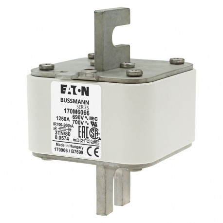 Eaton-moeller FUSE 1250A 690V 3TN/80 AR UC EATON ELECTRIC Fuse-link, high speed, 1250 A, AC 690 V, DIN 3, 76 x 90..