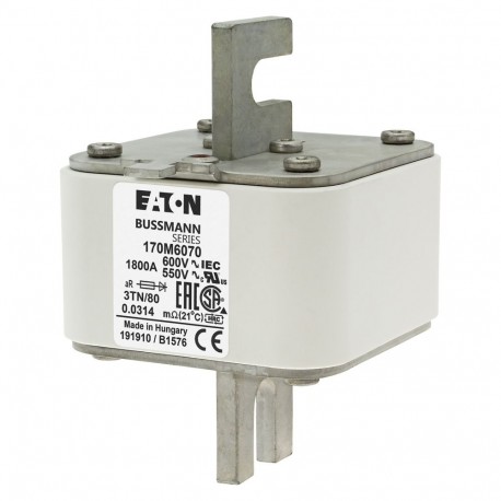 Eaton-moeller FUSE 1800A 600V 3TN/80 AR UR EATON ELECTRIC Fuse-link, high speed, 1800 A, AC 600 V, DIN 3, 76 x 90..