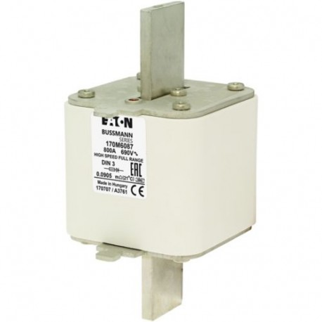 Eaton-moeller FUSE 900A 690V DIN 3 GR EATON ELECTRIC Fuse-link, high speed, 900 A, AC 690 V, DIN 3, 75 x 89 x 150..