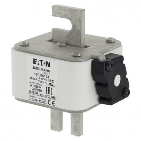 Eaton-moeller FUSE 1250A 690V 3KN/80 AR EATON ELECTRIC Fuse-link, high speed, 1250 A, AC 690 V, size 3, 74 x 92 x..