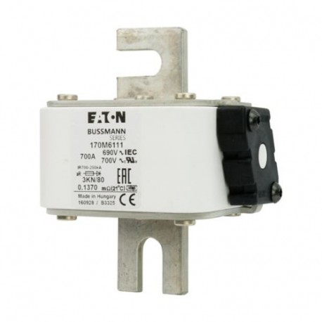 Eaton-moeller FUSE 700A 690V 3KN/80 AR UC EATON ELECTRIC Fuse-link, high speed, 700 A, AC 690 V, DIN 3, 76 x 92 x..
