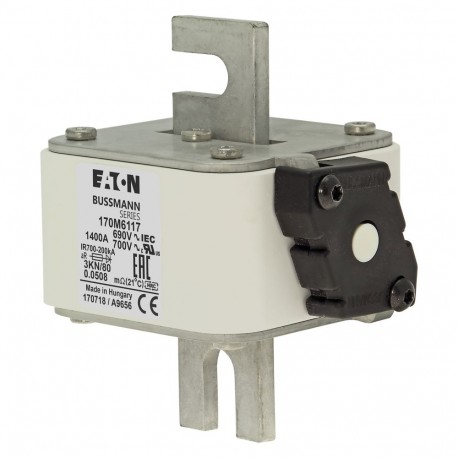 Eaton-moeller FUSE 1400A 690V 3KN/80 AR UC EATON ELECTRIC Fuse-link, high speed, 1400 A, AC 690 V, DIN 3, aR, DIN..