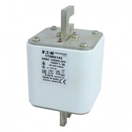 Eaton-moeller FUSE 500A 1250V 3/110 AR CU EATON ELECTRIC Fuse-link, high speed, 500 A, AC 1250 V, size 3, 76 x 90..