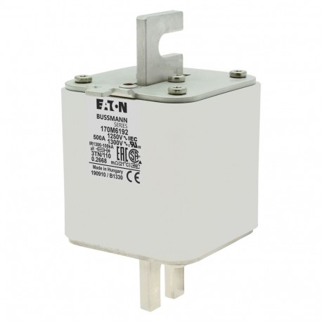 Eaton-moeller FUSE 500A 1250V 3TN/110 AR CU EATON ELECTRIC Fuse-link, high speed, 500 A, AC 1250 V, size 3, 76 x ..