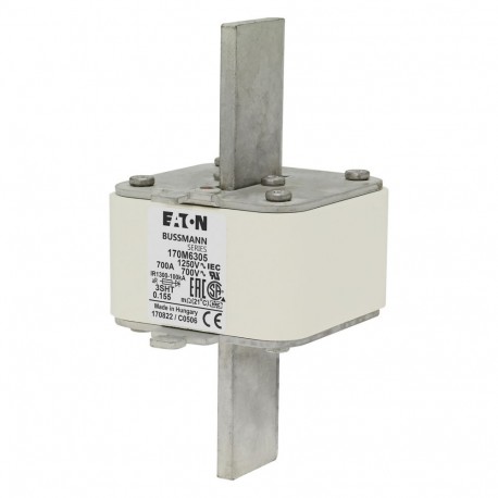 Eaton-moeller FUSE 700A 1250V 3SHT AR CU EATON ELECTRIC Fuse-link, high speed, 700 A, AC 1250 V, size 3, 76 x 76 ..