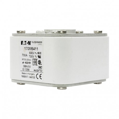 Eaton-moeller FUSE 700A 690V 3BN/50 AR UC EATON ELECTRIC Fuse-link, high speed, 700 A, AC 690 V, size 3, aR, IEC,..