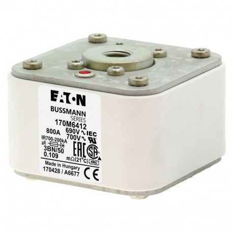 Eaton-moeller FUSE 800A 690V 3BN/50 AR UC EATON ELECTRIC Fuse-link, high speed, 800 A, AC 690 V, size 3, aR, IEC,..