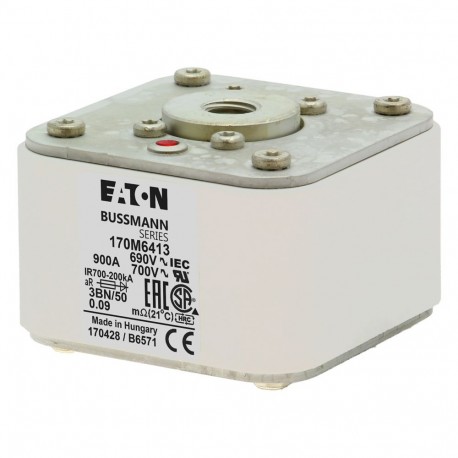 Eaton-moeller FUSE 900A 690V 3BN/50 AR UC EATON ELECTRIC Fuse-link, high speed, 900 A, AC 690 V, size 3, aR, IEC,..
