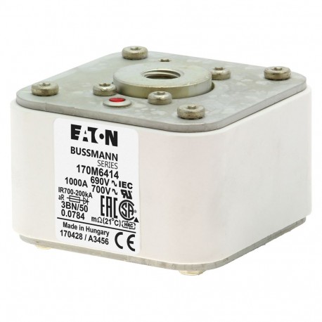 Eaton-moeller FUSE 1000A 690V 3BN/50 AR UC EATON ELECTRIC Fuse-link, high speed, 1000 A, AC 690 V, size 3, aR, IE..