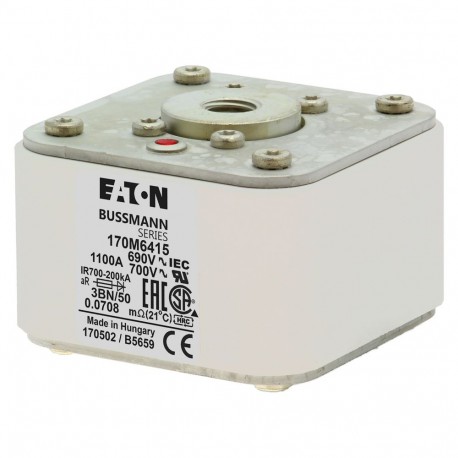 Eaton-moeller FUSE 1100A 690V 3BN/50 AR UC EATON ELECTRIC Fuse-link, high speed, 1100 A, AC 690 V, size 3, aR, IE..