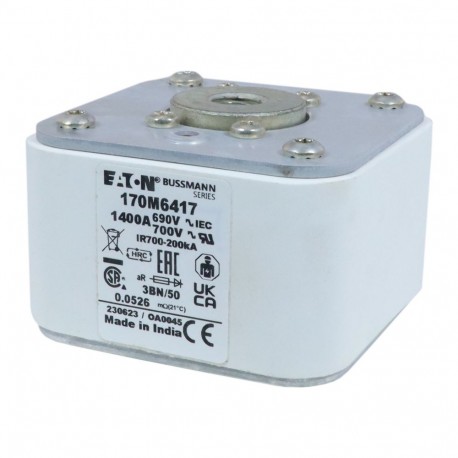 Eaton-moeller FUSE 1400A 690V 3BN/50 AR UC EATON ELECTRIC Fuse-link, high speed, 1400 A, AC 690 V, size 3, aR, IE..