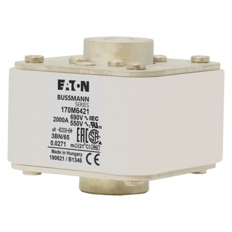 Eaton-moeller FUSE 2000A 550V 3BN/65 AR UR EATON ELECTRIC Fuse-link, high speed, 2000 A, AC 550 V, size 3, 76 x 9..
