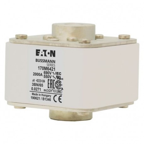 Eaton-moeller FUSE 900A 1250V 2//3BKN/75 AR EATON ELECTRIC Fuse-link, high speed, 900 A, AC 1250 V, 2 x size 3, 7..