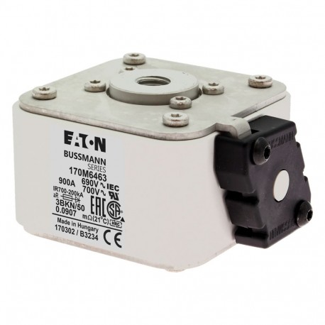 Eaton-moeller FUSE 900A 690V 3BKN/50 AR UC EATON ELECTRIC Fuse-link, high speed, 900 A, AC 690 V, size 3, aR, IEC..