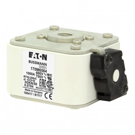 Eaton-moeller FUSE 1000A 690V 3GKN/50 AR UC EATON ELECTRIC Fuse-link, high speed, 1000 A, AC 690 V, size 3, 76 x ..