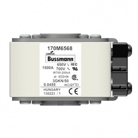 Eaton-moeller FUSE 1600A 690V 3GKN/65 AR UC EATON ELECTRIC Fuse-link, high speed, 1600 A, AC 690 V, size 3, 76 x ..