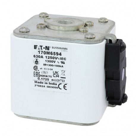 Eaton-moeller FUSE 630A 1250V 3GKN/75 AR CU EATON ELECTRIC Fuse-link, high speed, 630 A, AC 1250 V, size 3, 76 x ..