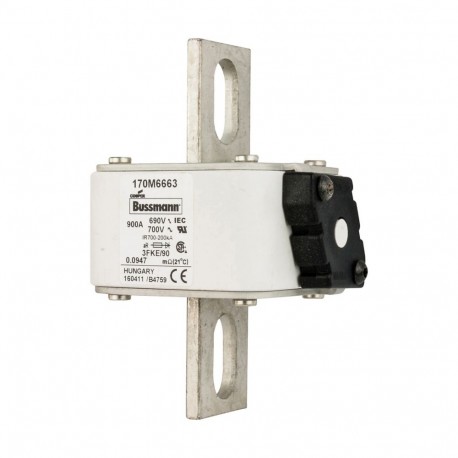 Eaton-moeller FUSE 900A 690V 3FKE/90 AR UC EATON ELECTRIC Fuse-link, high speed, 900 A, AC 690 V, size 3, 76 x 92..