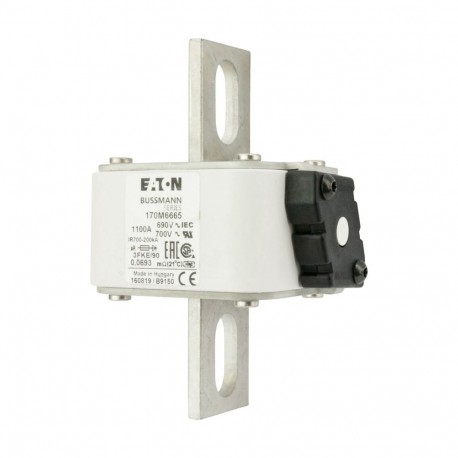 Eaton-moeller FUSE 1100A 690V 3FKE/90 AR UC EATON ELECTRIC Fuse-link, high speed, 1100 A, AC 690 V, size 3, 76 x ..