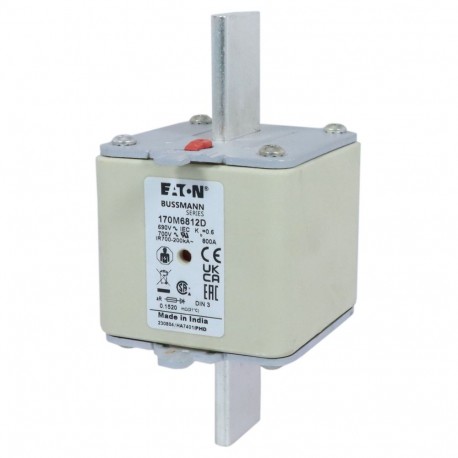 Eaton-moeller FUSE 800A 690V aR DIN 3 HSDNH EATON ELECTRIC Fuse-link, high speed, 800 A, AC 690 V, DIN 1, 53 x 6..