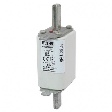 Eaton-moeller FUSE 25A 660V DIN 0 AR EATON ELECTRIC Fuse-link, high speed, 25 A, AC 660 V, DIN 0, aR, DIN, IEC, s..