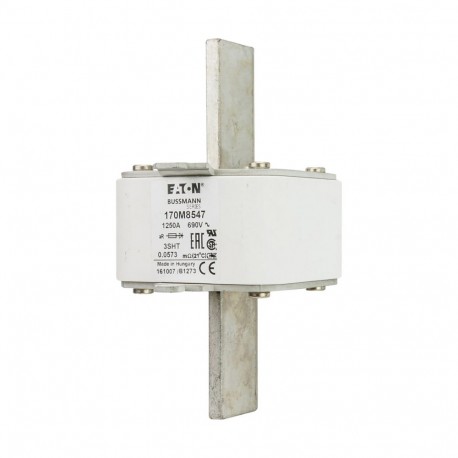 Eaton-moeller FUSE 1250A 690V 3SHT AR UC EATON ELECTRIC Fuse-link, high speed, 1250 A, AC 690 V, size 3, 76 x 76 ..