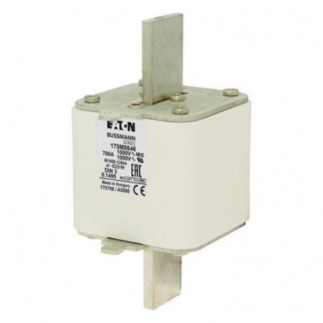 Eaton-moeller FUSE 700A 1000V DIN 3 AR UR EATON ELECTRIC Fuse-link, high speed, 700 A, AC 1000 V, DIN 2, 59 x 77 ..
