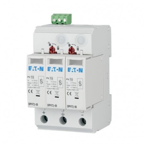 Eaton-moeller SPPVT2-06-2+PE-AX Y7-176087 EATON ELECTRIC Plug-in surge arrester with auxiliary contact, 1000 V DC, ..